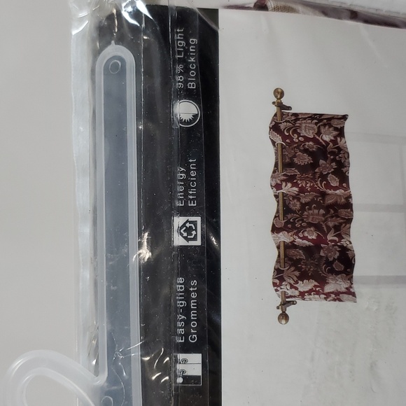 The Big One Floral Blackout Window Valance ~ 54" x 17" ~ Maroon - Picture 9 of 9